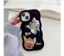 Elevate Soft Tom & Jerry Case Cover for i Phone 13, 3D Cute Cartoon Design Full Protective Case for i Phone 13 - Black     Color