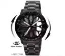 Men's Car Wheel Watch with Spinning Car Rim Hub Design|| Analog Stainless Steel || Quartz Movement|| Water Resistant, Scratch Resistant (White)