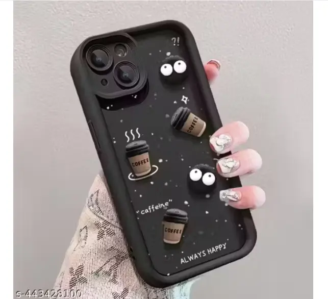 Back Cover for iPhone 13 - 3D Cute Silicon Case For iPhone 13 -Black