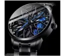 Trending Stylish Car Wheel Design Analog Watch for Men Blue