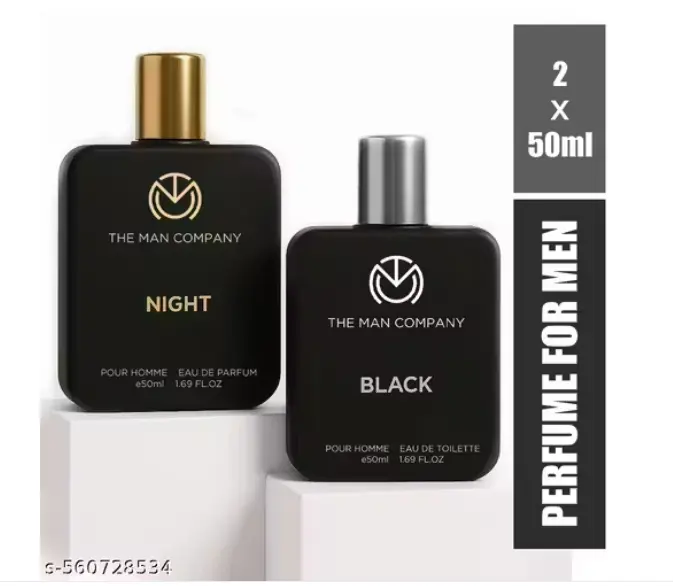 The Man Company BLACK and NIGHT Perfume - 50ml X 2 | Long-Lasting Deo Perfume Body Spray