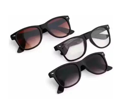 Men Black Plastic sunglasses , UV Protected Thug Life Sunglasses (Pack of 3)