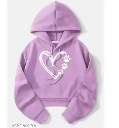 Women Full Sleeve Crop Hooded Sweatshirt