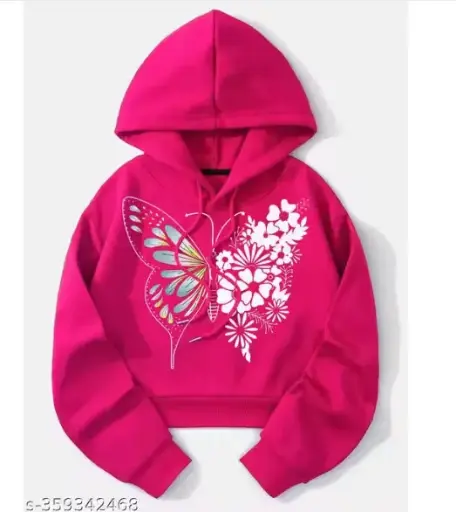 Women Full Sleeve Crop Hooded Sweatshirt