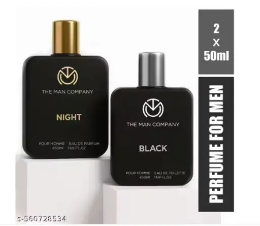 The Man Company BLACK and NIGHT Perfume - 50ml X 2 | Long-Lasting Deo Perfume Body Spray